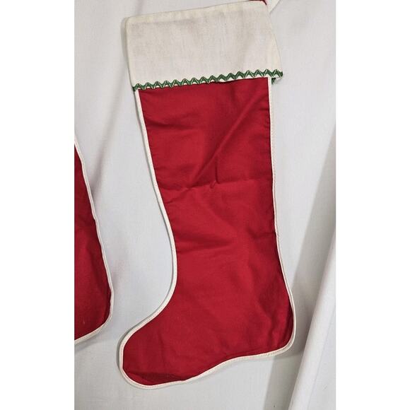 Set Of 2 Vtg Classic Red & White Basic Lightweight 17" Christmas Stocking Decor - Picture 2 of 6